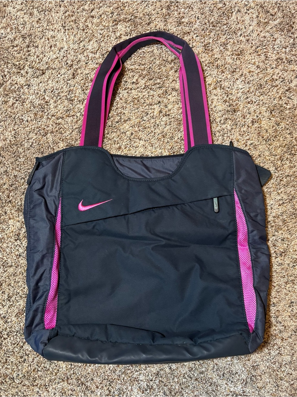 E158 Nike Radiate Women's Navy and Pink Tote Bag - Picture 7 of 7